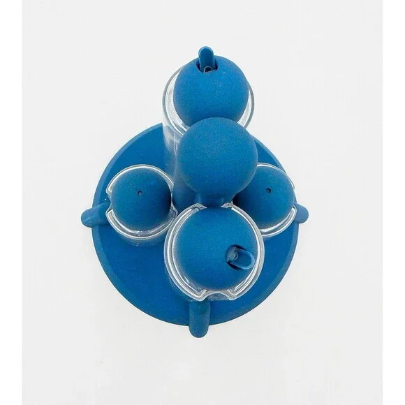 Guzzini Italy Particolari 5 Piece Cruet Set Flat Blue Ambrogio Rossari